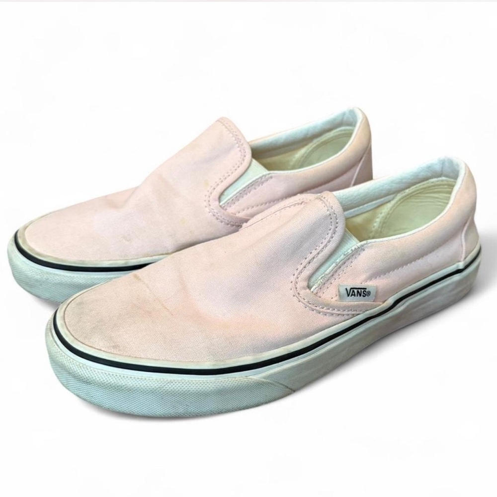Baby Pink White Blushing Classic Slip On Vans Shoes - Picture 3 of 7